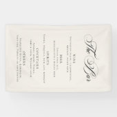 Klassisches Elfenbein-Hochzeitsbar-Menü-Rezeptions Banner (Horizontal)