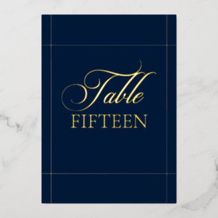Klassisches Elfenbein-Schwarz-Kalligrafie-Tischnum Folieneinladung