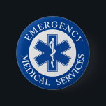 Klassisches EMT EMS Sanitäter-Symbol Button<br><div class="desc">Ein klassischer Sanitäterknopf der Art EMT/EMS.</div>