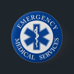 Klassisches EMT EMS Sanitäter-Symbol Button<br><div class="desc">Ein klassischer Sanitäterknopf der Art EMT/EMS.</div>
