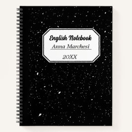 Klassisches Englisch in Schwarz und Weiß Notizblock