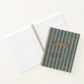 Klassisches Erbe-Sage-gestreiftes Monogramm Notizblock (Innenseite)