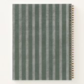 Klassisches Erbe-Sage-gestreiftes Monogramm Notizblock (Rückseite)
