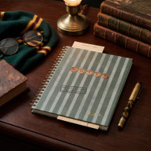 Klassisches Erbe-Sage-gestreiftes Monogramm
