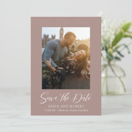 Klassisches erdneutrales Foto Elegante Hochzeit Save The Date