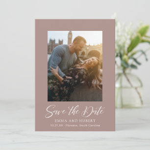 Klassisches erdneutrales Foto Elegante Hochzeit Save The Date