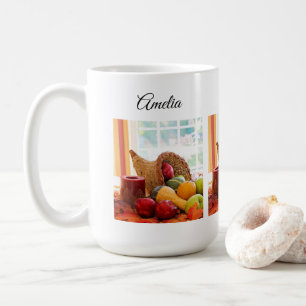 Klassisches Erntetisch-Dankfest Cornucopia Kaffeetasse