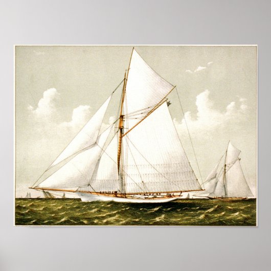 Klassisches Etching - Segelboote Poster (Vorne)