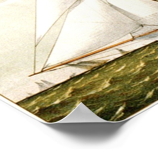 Klassisches Etching - Segelboote Poster (Ecke)