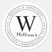 Klassisches Etikett für die Rückgabeadresse des Mo Runder Aufkleber (Vorderseite)