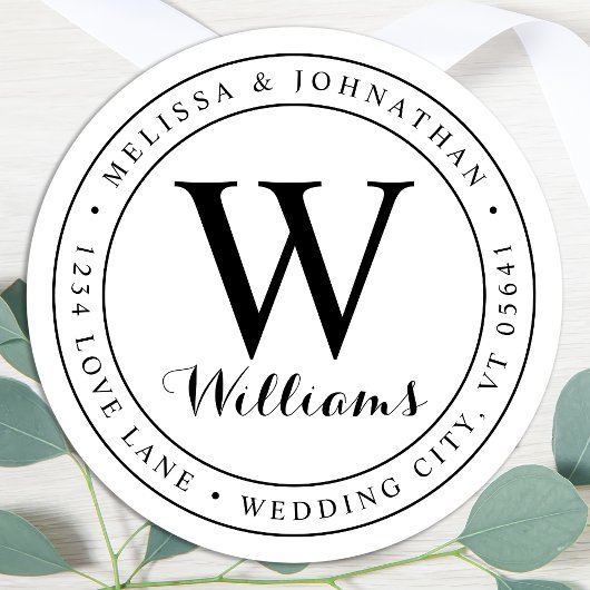 Klassisches Etikett für die Rückgabeadresse des Mo Runder Aufkleber