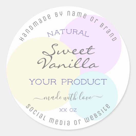 Klassisches Etikett für die Verpackung von Aquarel Runder Aufkleber (Vorderseite)