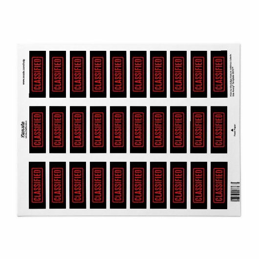 Klassisches Etikett mit schwarzem Stempel (Vorne)