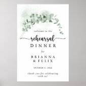 Klassisches Eukalyptus Probe Dinner Begrüßungszeic Poster (Vorne)