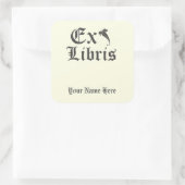 Klassisches Ex Libris Buchzeichen Quadratischer Aufkleber (Tasche)