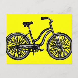Klassisches Fahrrad, Linie, die Produkte zeichnet Postkarte