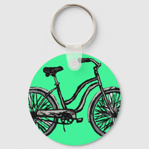 Klassisches Fahrrad, Linie, die Produkte zeichnet Schlüsselanhänger