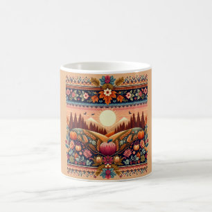 Klassisches Fair Isle Herbst Kaffeetasse