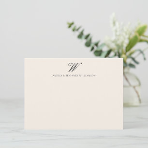 Klassisches Familienmonogramm Minimalistische Hoch Mitteilungskarte
