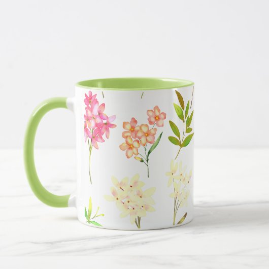 KLASSISCHES FARBENFARBENES BLUMENPATTER TASSE (Links)