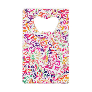 Klassisches farbenfrohes Blumenmuster Geldbeutel Flaschenöffner