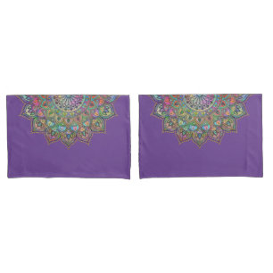 Klassisches farbenfrohes Mandala Indien Stil 1 Kissenbezug