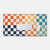 Klassisches farbiges Muster der karierten Tafel Schreibtischunterlage (Tastatur & Maus)