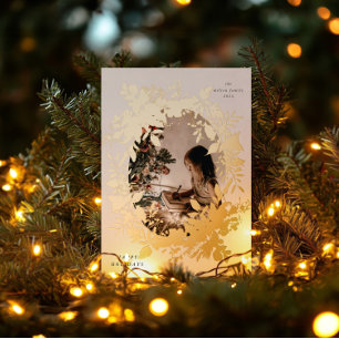 Klassisches Feiertags-Beeren-Foto Folieneinladung