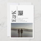 Klassisches feines weißes Multi-Foto kundenspezifi Save The Date (Rückseite)