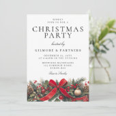 Klassisches festliches Weihnachtsfest im Unternehm Einladung (Stehend Vorderseite)