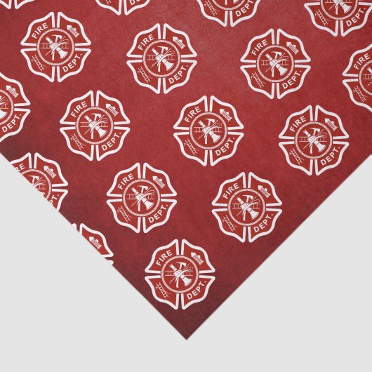 Klassisches Feuerwehrmann-Symbol-Muster-Rot Seidenpapier (Ausschnitt)