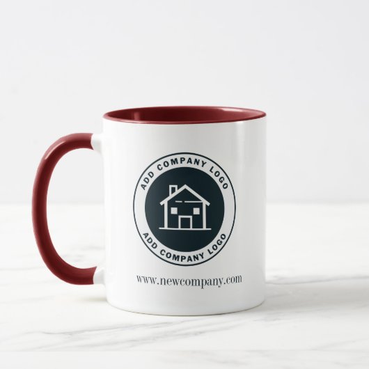 Klassisches Firmenlogo hinzufügen Tasse (Links)