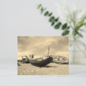 Klassisches Fischerboot Postkarte (Stehend Vorderseite)