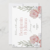 Klassisches Floral Einfaches Elegant Einladung (Vorderseite)