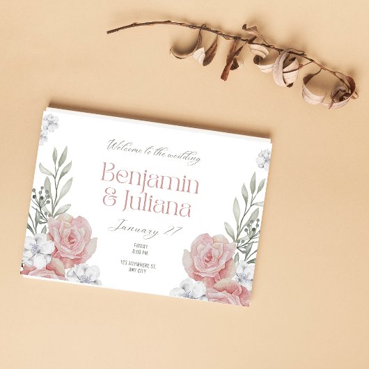 Klassisches Floral Einfaches Elegant Einladung