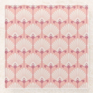 Klassisches Floral: Nahtloses Vintage-Muster Glasuntersetzer