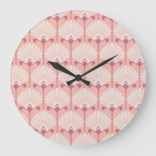 Klassisches Floral: Nahtloses Vintage-Muster Große Wanduhr