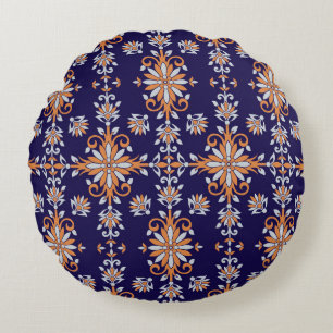Klassisches Floral: Zeitloses Vintage-Muster Rundes Kissen