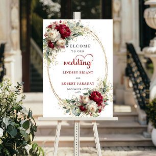 Klassisches florales Hochzeits-Willkommensposter-S Poster