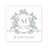Klassisches florales Wappen-Monogramm Permastempel (Design)