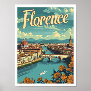 Klassisches Florenz Italien Retro Vintage Reisezie Poster