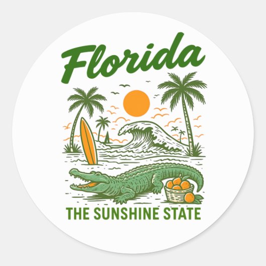 Klassisches Florida - Sunshine State Aufkleber (Vorderseite)