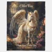 Klassisches Flügeldrachenhorn Magisches Märchenros Fleecedecke (Vorderseite)