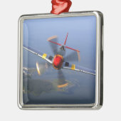 Klassisches Flugzeug Silbernes Ornament (Links)