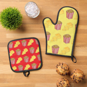 Klassisches Food Pairing Movie Theater Popcorn But Ofenhandschuh & Topflappen-Set