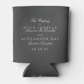 Klassisches formales, dunkelgraues Hochzeitsgesche Dosenkühler (Vorderseite)