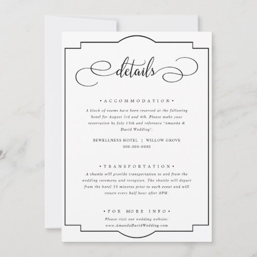 Klassisches formales Minimalistisches Elegant zum Einladung (Rückseite)