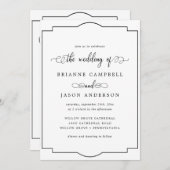 Klassisches formales Minimalistisches Elegant zum Einladung (Vorne/Hinten)