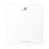 Klassisches, formales Schwarz-Weiß-Notepad Notizblock (Vorderseite)