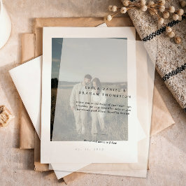 Klassisches formelles Hochzeitsfoto Pergament Einladungen